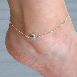 fotlänk i sterlingsilver med snäckskal