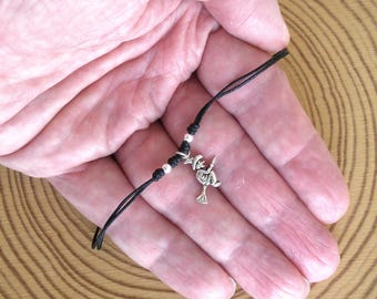 Tobillera de bruja de plata de ley, ajustable