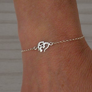 Sterling silver om bracelet, Om bracelet, Silver bracelet, Adjustable bracelet