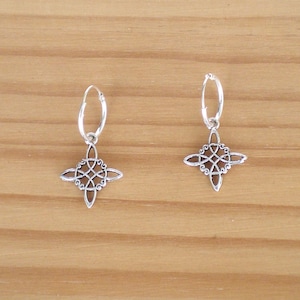 Sterling Silber Hexenknoten Ohrringe, Hexenknoten Ohrringe, Amulett, Sterling Silber Ohrringe