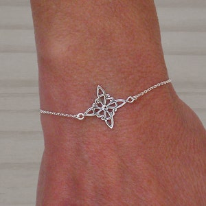 Sterling silver witch knot bracelet, silver bracelet, Amulet, Adjustable bracelet