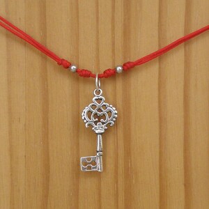 Sterling silver key pendant, Key pendant, Sterling silver pendant, Key charm