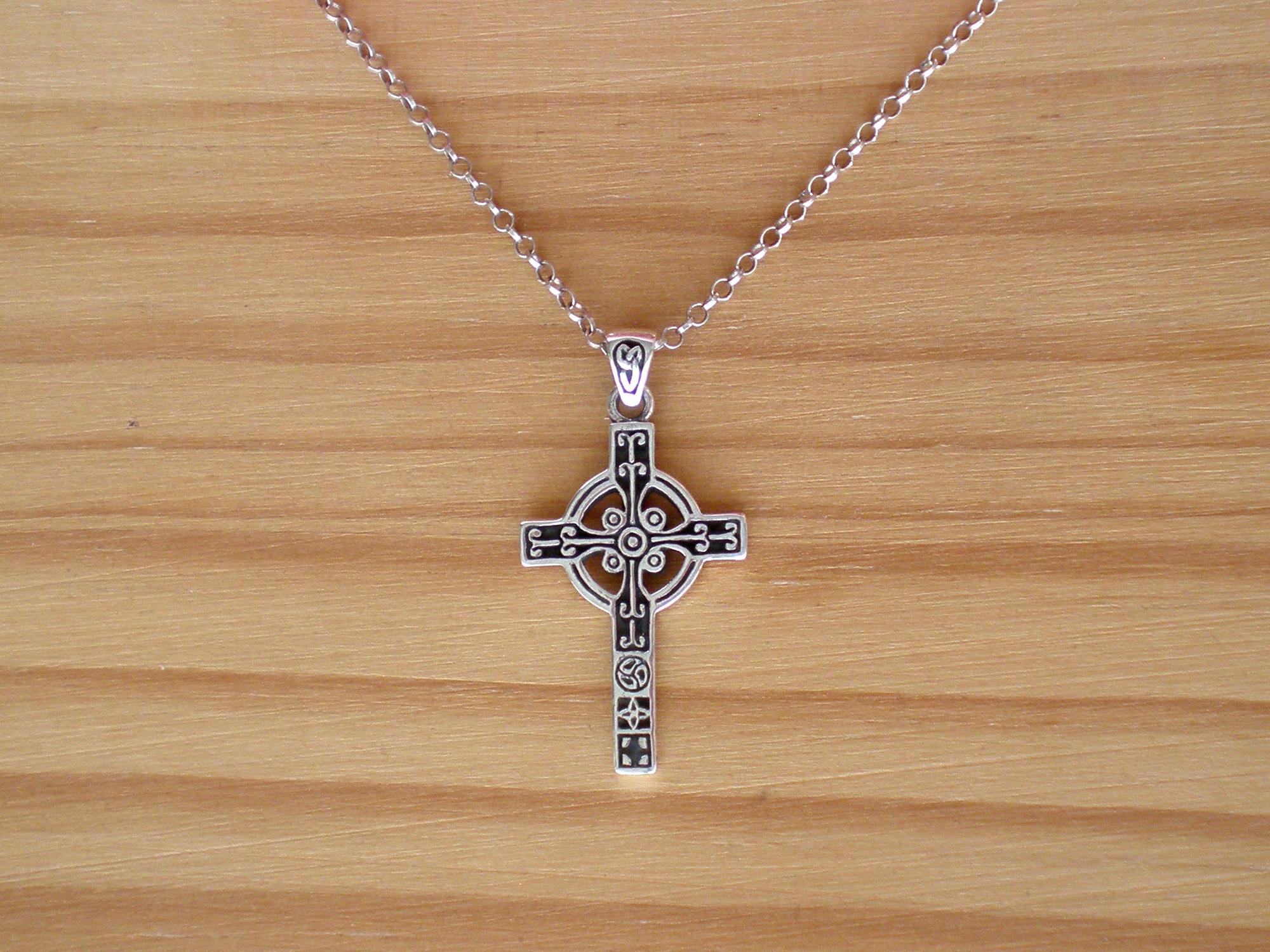 Sterling silver celtic cross pendant, Silver pendant, Cross sterling silver pendant