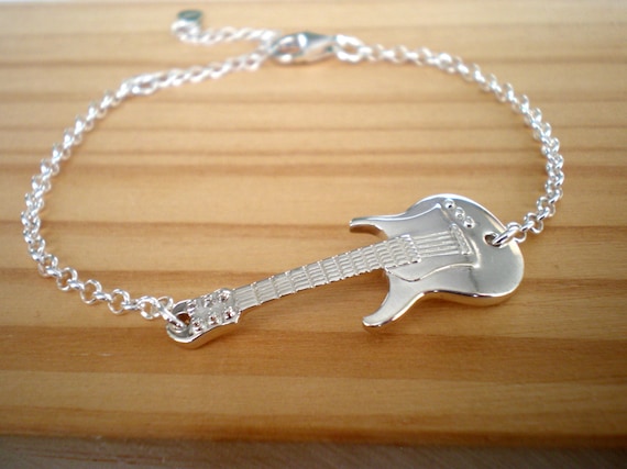 Small Guitar Bracelet, Guitar Anklet, Sterling Silver Finish, Guitar  Jewelry, Music Necklace - Etsy