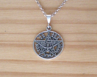 Sterling silver Tetragrammaton pendant, Amulet, Lucky charm pendant, Sterling silver pendant