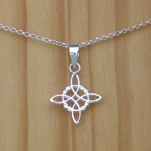Pendentif noeud de sorcière en argent sterling, amulette, pendentif porte-bonheur, pendentif en argent sterling