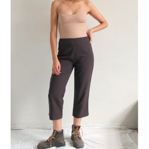vintage 90's deep brown high waist capris