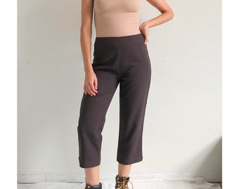 vintage 90's deep brown high waist capris