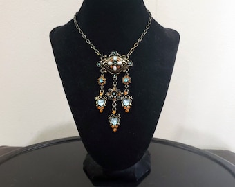 Vintage Victorian Crystal Drop Pendant Necklace