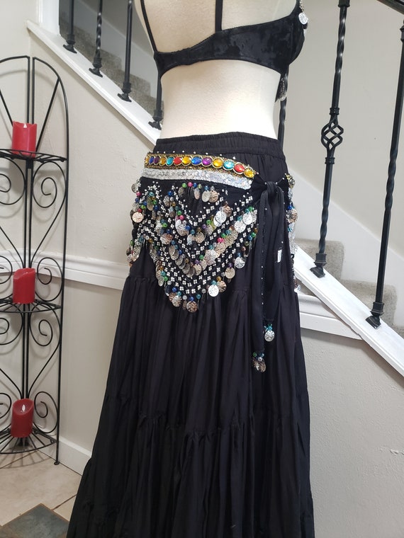 Vintage Black Velvet Jeweled Belly Dance Gypsy Co… - image 6