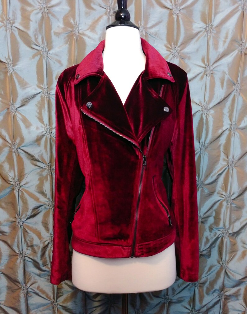 M Beautiful Vintage Ruby Red Velvet Jacket