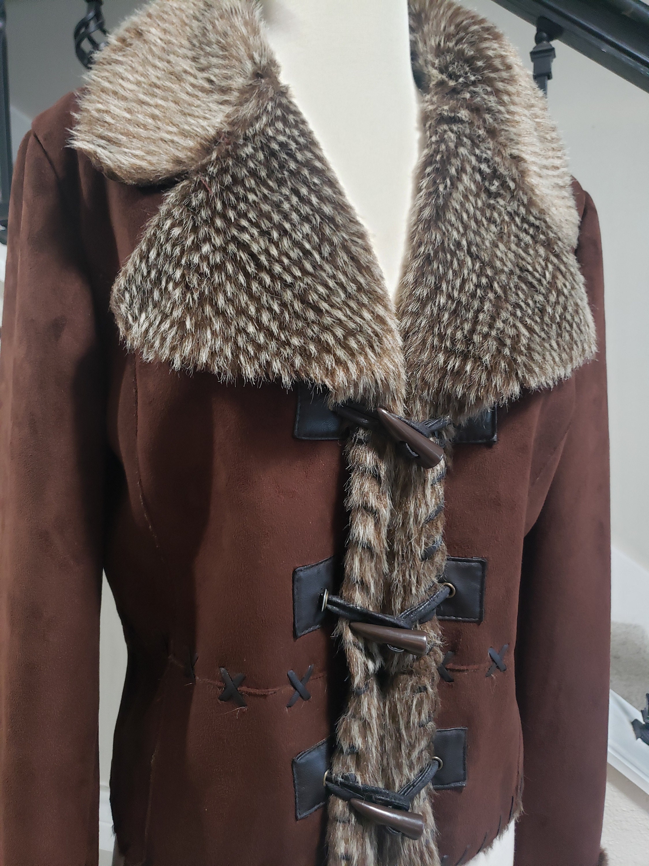 OOAK FAUX FUR TRIM COAT