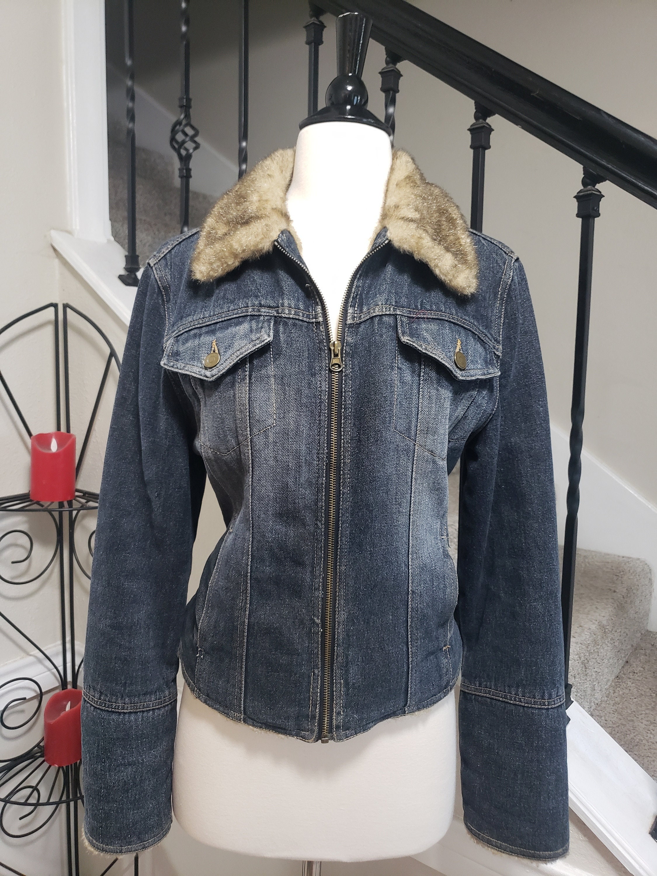 furlined denim jacket