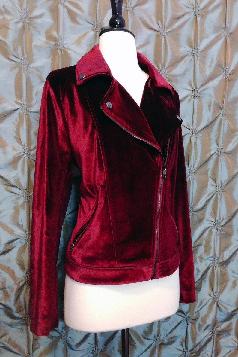 M Beautiful Vintage Ruby Red Velvet Jacket