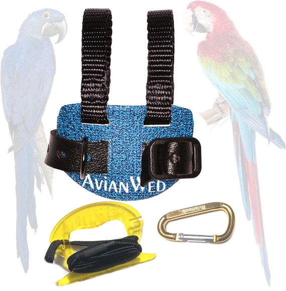 Avianweb Sparkly Blue Bird Harness Pet Supplies Other Bird Supplies