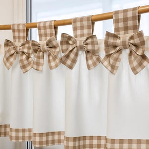 Linen Curtains Cottage Kitchen Ruffle Valance Simple Rustic French Country Ruffled Natural Flax Linen Window Decor Modern Farmhouse Valances