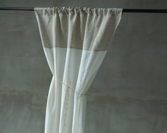 Linen curtains. Long linen curtain. White gray washed drapes in custom color. Stonewashed linen custom size window curtains. Farmhouse décor