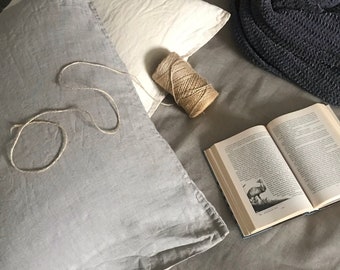 Housse de coussin en lin lavé doux - Euro Sham, tailles personnalisées