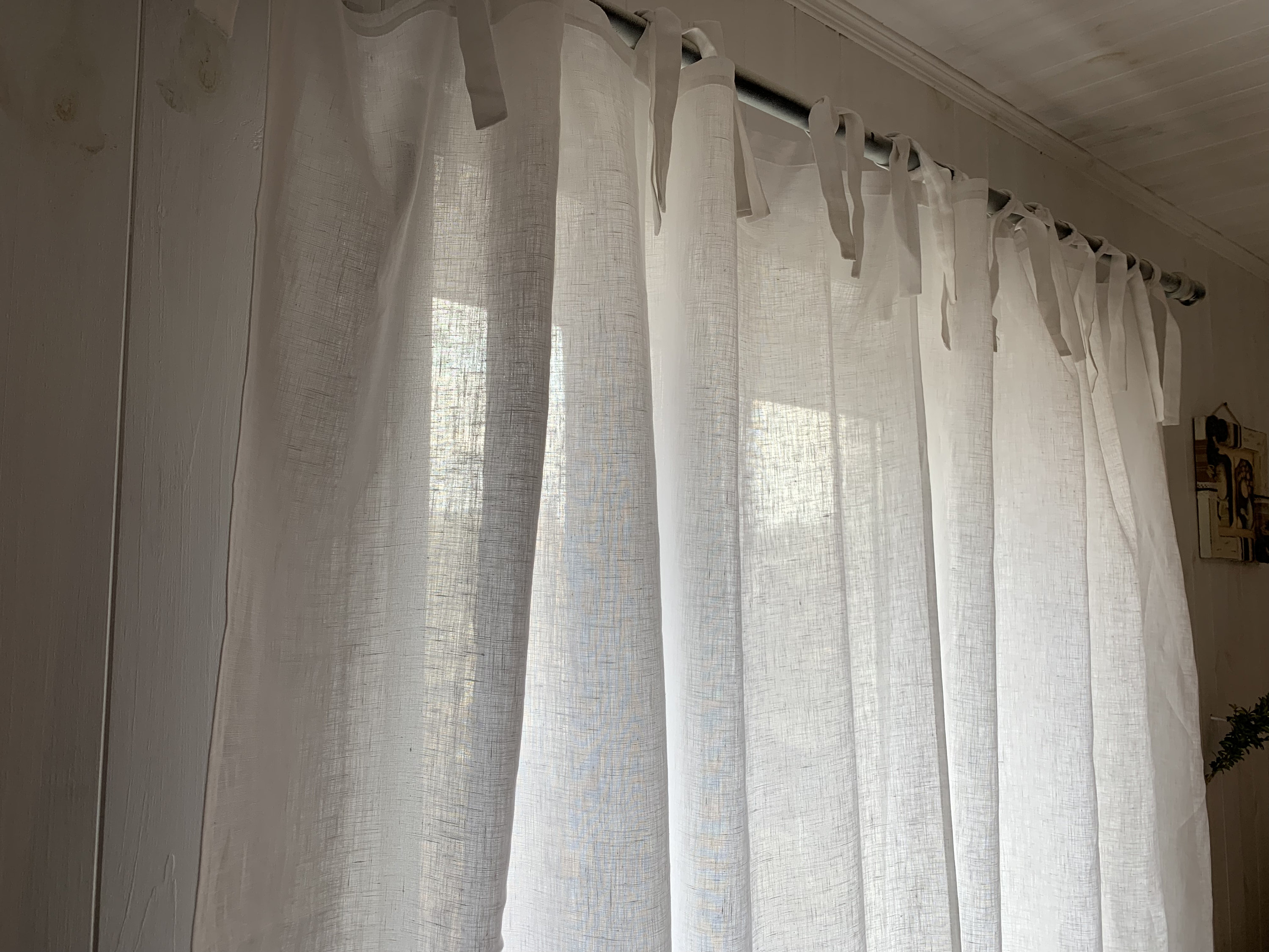 Linen Tie Top Curtains Linen Curtain Ties Curtain Room Etsy