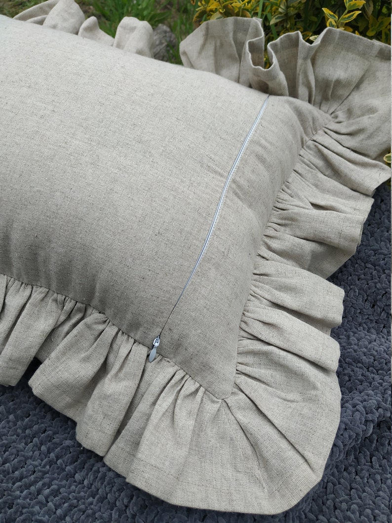 Ruffled Pink Linen Pillows Blush Pink Pillow Shams Custom Etsy