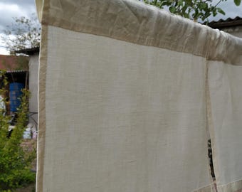 Linen Curtain Panel: Natural White Rod Pocket, Farmhouse Style