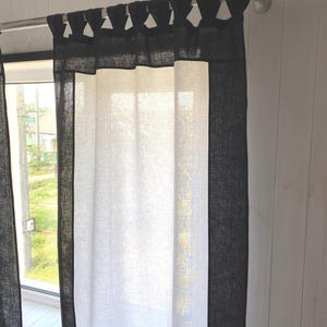 Curtains for living room Curtain panels Linen curtains ,Linen curtain panels,BLACK WHITE curtain White linen curtains, Custom linen curtains