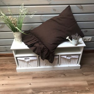 Pillow Linen with a long ruffle, linen pillowcases, shabby chic, country pillows, Queen, King, Standard size. Euroshams, Sleeping Pillowcase