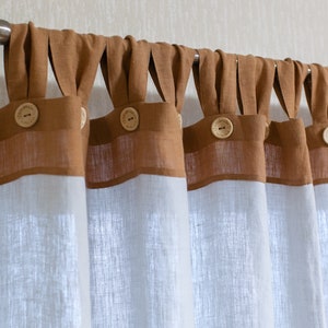 67&#39;&#39; /170cm/Linen curtains Long linen curtains Color block Washed Silver Gray curtains in Stonewashed linen custom size curtains Farmhouse