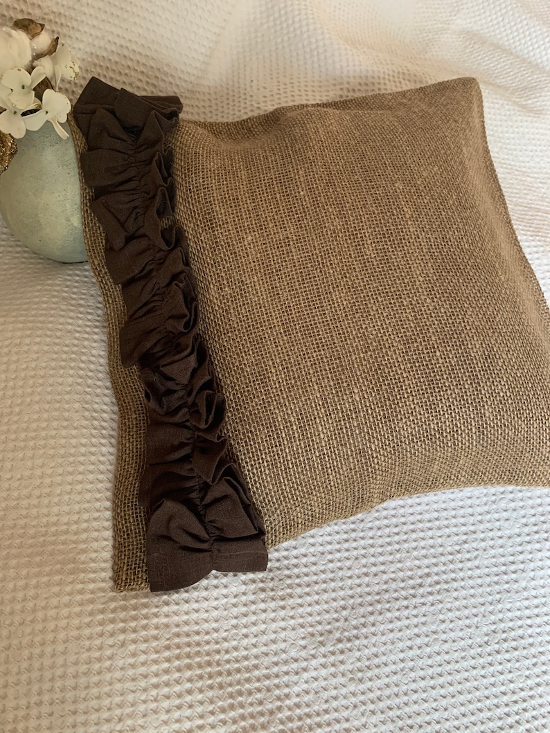 Burlap Pillow Cover Burlap Euro Sham Pillow Covers With Etsy