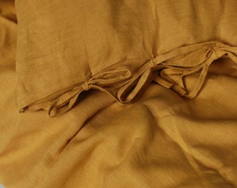 Linen Body Pillowcase with Ties, Eco Friendly Organic Cover