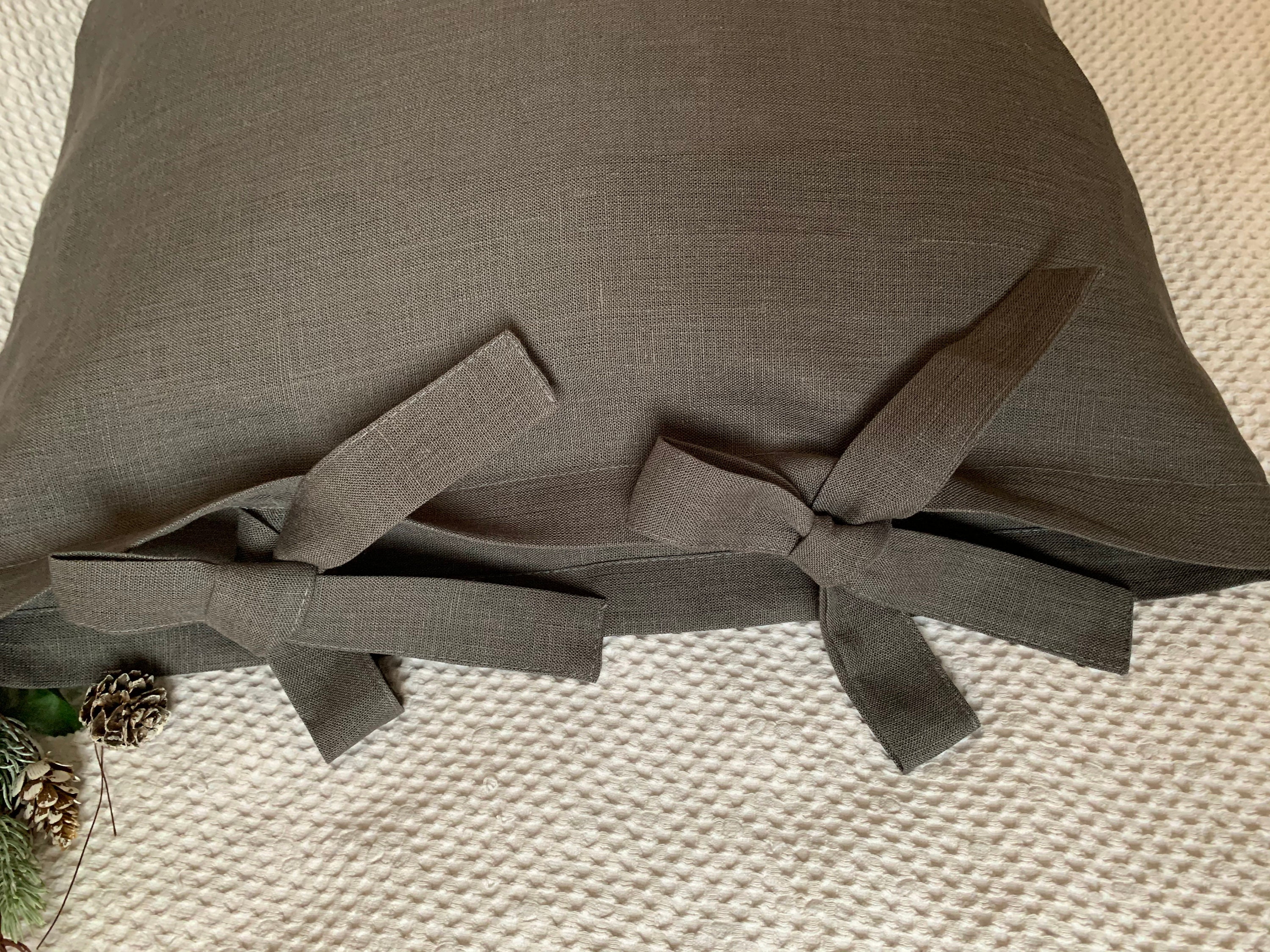 Linen Pillowcase With Ties Linen Pillow Cover Linen Cushion | Etsy