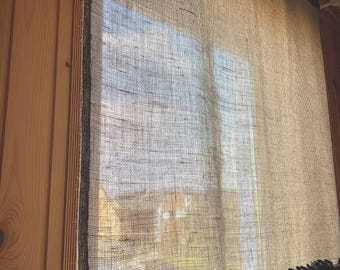 Farmhouse Burlap Curtains Kitchen Cottage Curtain Simple Rustic Country Window Valance Natural Burlap Primitive