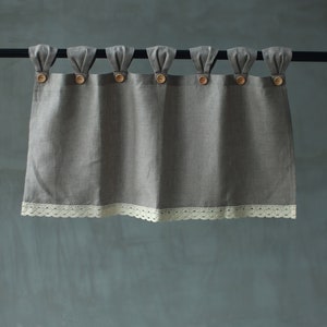 Linen Curtains Cottage Kitchen Ruffle Valance Simple Rustic French Country Ruffled Natural Flax Linen Window Decor Modern Farmhouse Valances