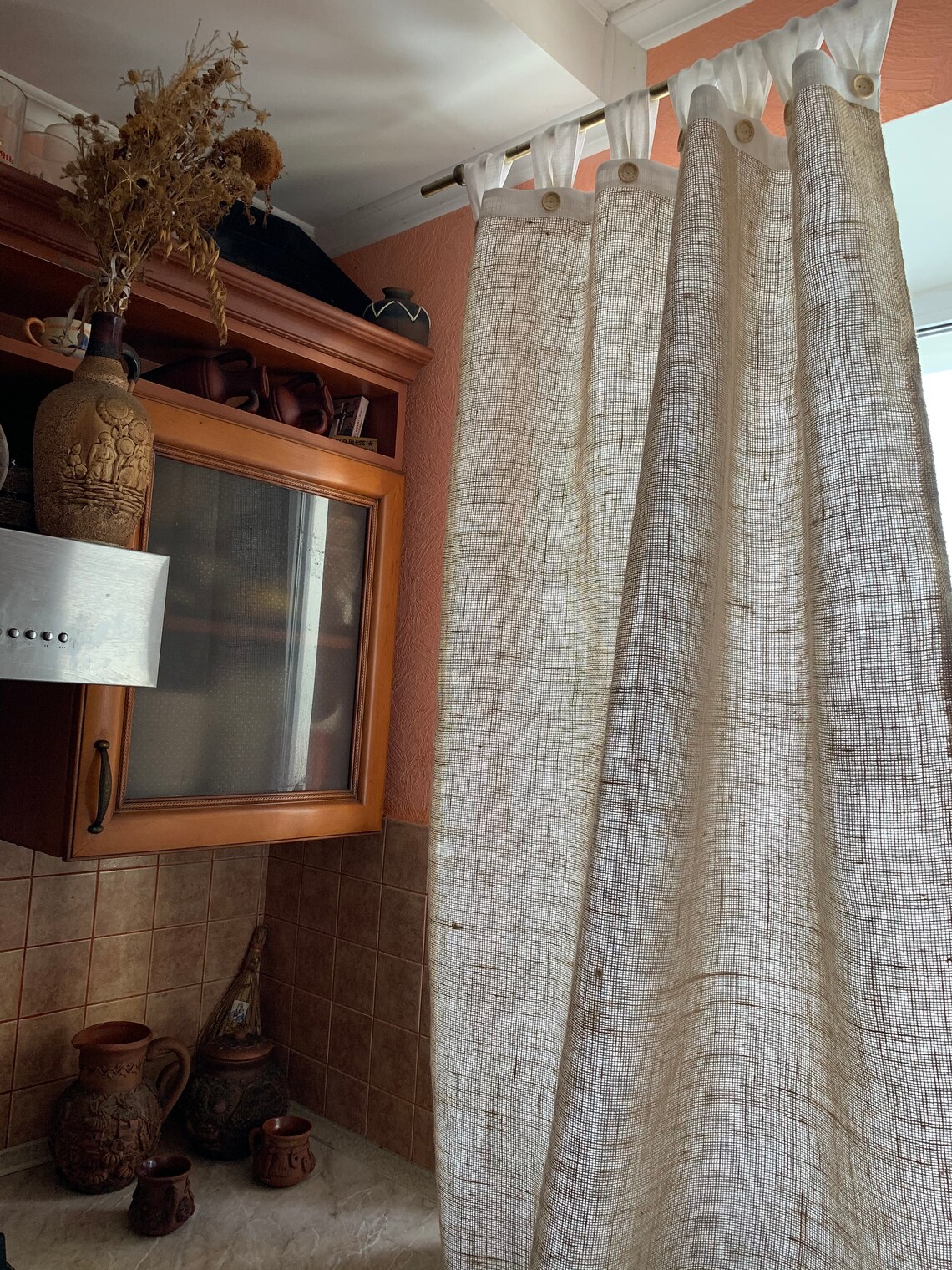 Burlap Curtains Сurtains for living room Burlap curtain with Etsy