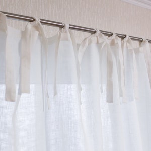 White linen curtain window treatment, custom linen curtains, linen panels, natural drapes