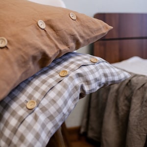 Body Pillow Linen Pillowcase Linen Pillow Cover With Buttons Light cinnamon Linen Pillowcase with Button Closure Custom Size Pillowcase