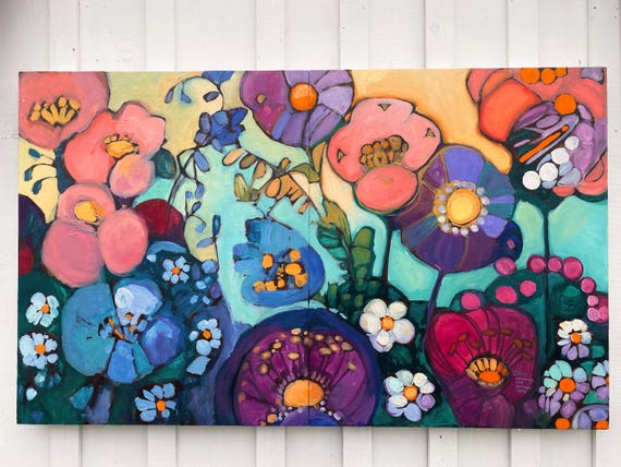 36” x 60” Diptych Oil Painting by John Cox