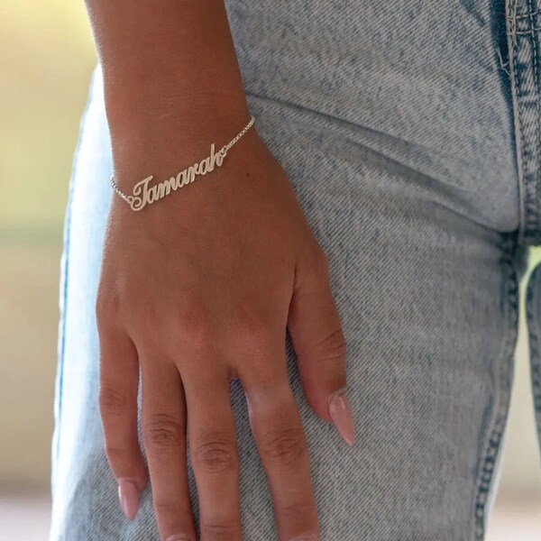 Name Plate Bracelet Etsy