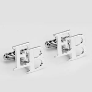 Sterling Silver Custom Initial Cufflinks: Personalized Monogram