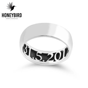 Custom Date Ring • Sterling Silver Inside Engraved Band