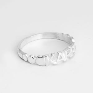 Personalized Name Ring - Custom Word Band in Sterling Silver or Gold - Custom Name Jewelry - Name Ring for Women