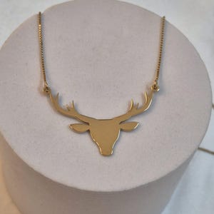 Deer Head Necklace – Nature-Inspired Antler Pendant for Him or Her - Stag Head Necklace – Rustic Forest Animal Pendant Gift - Hunter Gift