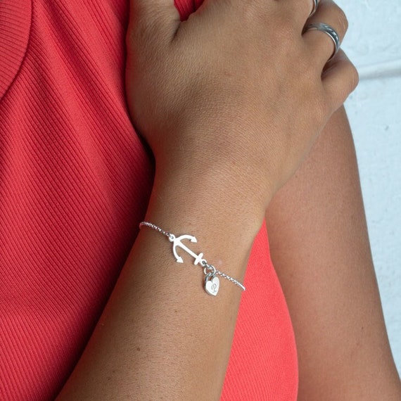 Blue Lapis Bead Bracelet | Anchor Charm | 8mm | Natural Gemstone | Wom –  Create Hope Cuffs