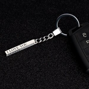 Personalized 3D Bar Keychain -  Engraved Name Keychain Gift for Him or Her - 3D Bar Keychain with Custom Text - Drive Safe Keychain