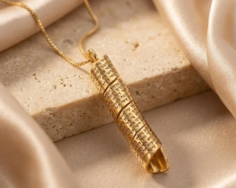 Eshet Chayil Scroll Necklace - Woman of Valor Necklace - Proverbs 31 Jewelry - Sterling Silver
