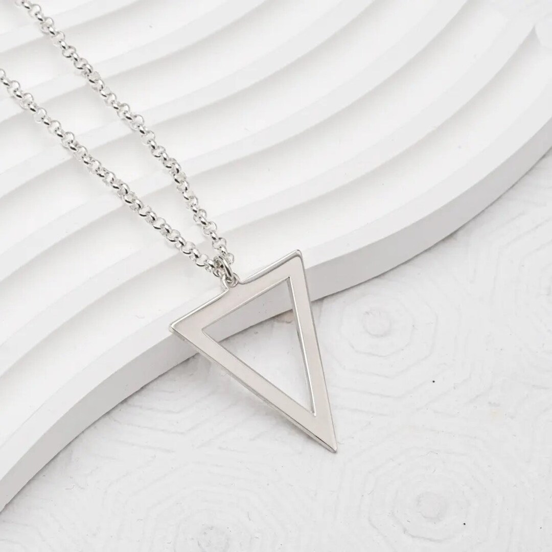 Minimalist Triangle Pendant Necklace - Modern Geometric