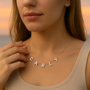 Custom Spaced Letters Necklace - Personalized Name Jewelry - Personalized Letter Name Necklace - Custom Initial Necklace - Minimalist Gift