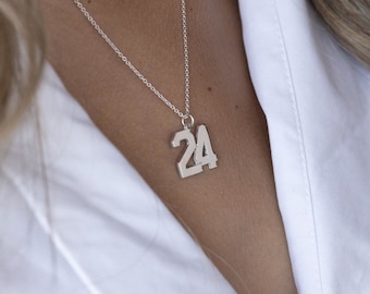 Personalized Number Necklace - Silver Sports Number Necklace - Gift for Athletes - Sports Lover Gift - Gift For Her - Lucky Number Necklace