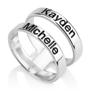 Custom Layered Name Ring –Personalized Stacked Name Rings for Women - Custom Ring With Kids Names - Multiple Name Ring - Gift for Her or Mom