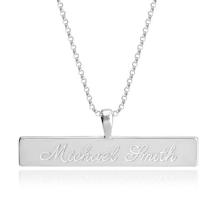 Personalized T-Bar Name Necklace - Custom T-Bar Engraved Necklace - Custom Nameplate Necklace - Stylish Personalized Jewelry - Gift For Her
